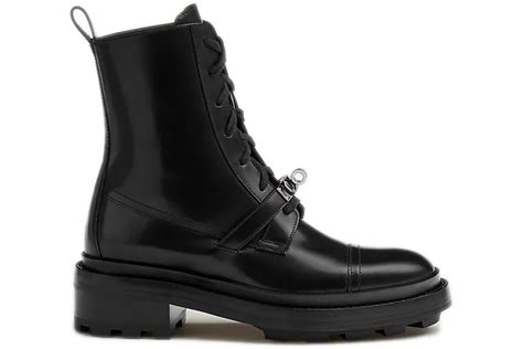 Hermes Funk Ankle Boot Noir Calfskin Leather 